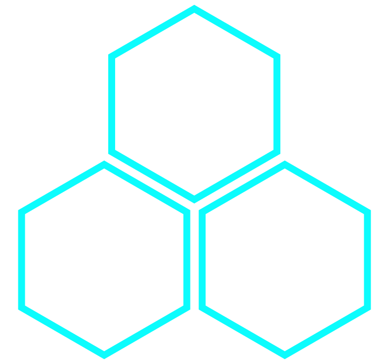 Cyan Hexagons